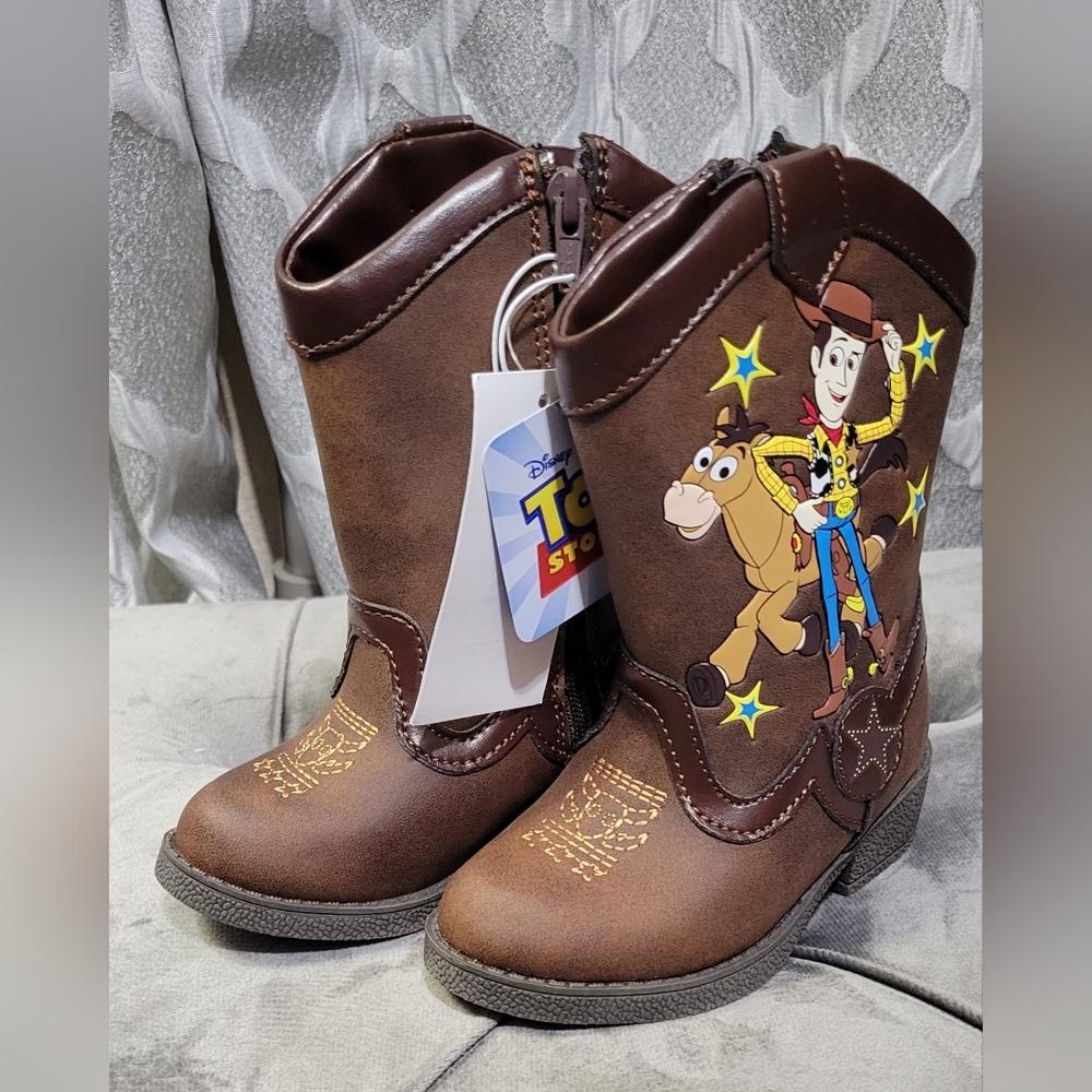 Disney Pixar | Toy Story | Kids Cowboy Boots | Sheriff Woody | Brown | Size 5